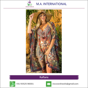 Wholesale Manufacturer of Standard Quality Chiffon Material Open <b>Kaftan</b> Beachwear Dress - Product Image 6