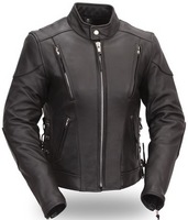 Blouson pour homme, de Style bombardier, en cuir véritable d'agneau, noir, de qualité supérieure