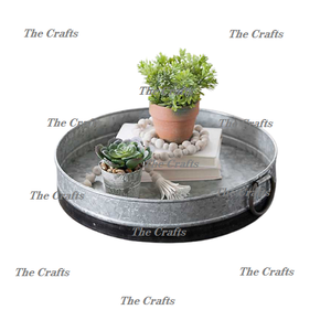 Plateau de service en chocolat de conception la plus récente en forme ronde galvanisée Plateau à dessert pour la restauration - Product Image 1