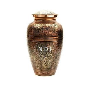 Urne funéraire artisanale en bronze massif et laiton, finition élégante, pour cendres funéraires, à prix réduit. - Product Image 1