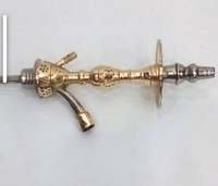 Tige de chicha égyptienne de luxe en laiton massif laqué, type courbé en cuivre et acier inoxydable, gravée à la main, design traditionnel, vente en gros