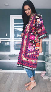 Veste Kimono Vintage brodée Tribal pour femmes et filles, vêtements d'extérieur, Style populaire indien, en promotion - Product Image 3
