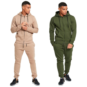 Ensembles de survêtements d'hiver personnalisés en gros |   Ensemble de survêtement pour homme en coton 100% léger de couleur unie - Product Image 1