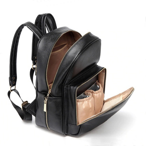 2020 nueva mochila de pañales de cuero PU personalizada grande e impermeable bolsa de moda para bebés de alta calidad con precio barato - Product Image 3