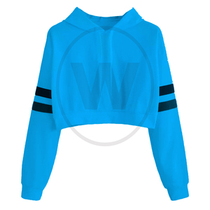 Sweat à capuche Crop Top Offre Spéciale Nouveau Manches Longues Surdimensionné Dames Sweat À Capuche Court Mode - Product Image 1