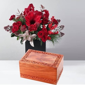 โกศไม้ธรรมชาติเนื้อแข็งไม้สไตล์อเมริกันเป็นมิตรกับสิ่งแวดล้อมดีไซน์ปรับแต่งได้เงางาม200/220ทรงลูกบาศก์ - Product Image 3