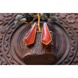 ต่างหูห่วงประดับเพชรทองเหลืองเคลือบด้านสีทอง งานแฮนด์เมด แฟชั่นมาแรง สำหรับสาวๆ และผู้หญิง - Product Image 2