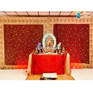 Hindu Wedding Ceremony Stage Handmade <b>Backdrops</b> Traditional Hand Embroidered Wedding <b>Backdrop</b> Indian Decor Wedding <b>Backdrop</b> USA - Product Image 1