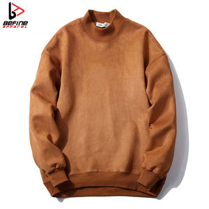 2024 alta calidad personalizado pesado mujeres de gran tamaño 100% algodón Pima Regular hombro Stand cuello sudaderas de punto para hombres - Product Image 5