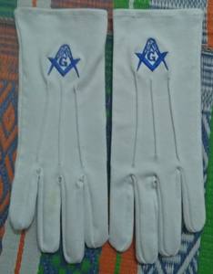 Delantal Profesional Hecho a Mano de la Logia Azul Past Master con Color y Tamaño Personalizados, Bordado de Punto de Cruz Blanco y Plateado - Product Image 3