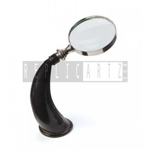 Loupe en laiton à poignée en corne, décor nautique vintage, bibelot décoratif, instrument optique antique et ornement de bureau - Product Image 2