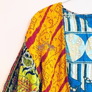 Kimono vintage en coton de qualité supérieure à imprimé floral Kantha Robe coupe ample et veste Kantha en gros pour femme - Product Image 3