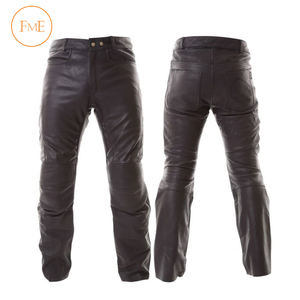 Pantalones de cuero para motocicleta para hombre, pantalón de cuero de cintura alta personalizado, fabricación profesional, venta al por mayor - Product Image 3