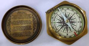 Brújula de latón antigua náutica, brújula de bolsillo Vintage antigua, regalo marítimo - Product Image 2