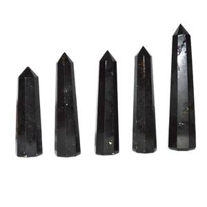 Puntas de Ágata Negra Natural al por Mayor, Cristales de Gemas Personalizados, Obeliscos Tallados y Grabados para Sanación, Artesanías de Piedras Semipreciosas - Product Image 1