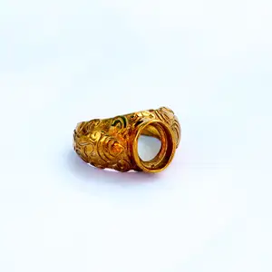 Prezzo di fabbrica all'ingrosso dei gioielli dell'anello dell'oro d'ottone fatto a mano della pietra preziosa dell'anello normale dell'oro d'ottone naturale