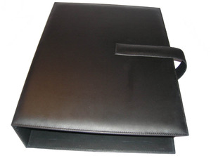 Carpeta de anillas de cuero, negro - Product Image 2