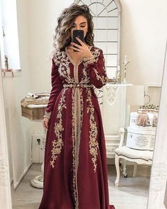 Vestido de caftán con cuentas de cristal, para fiesta, Dazzlingl, diseño de cuentas de cristal embellecedoras, trabajo de piedra = 2021 - Product Image 1