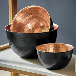 สีดำพร้อมชามผสมทองแดงภายในสำหรับใช้ในห้องครัว - Product Image 1
