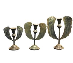 JARDIN EN MÉTAL BOUGIE PILIER ANGE AILES CONCEPTION BOUGEOIR DÉCORATION DE NOËL BOUGIE SUPPORT GALVANISÉ - Product Image 1