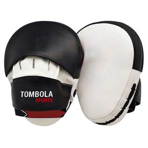 Almohadilla de enfoque de boxeo de cuero artificial para entrenamiento mma, diseño con tu propio logotipo curvo personalizado, precio al por mayor - Product Image 3