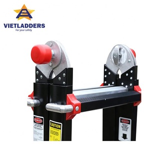 NVLB-46 Vietladders Lightweight <b>Aluminium</b> Folding Multi-Position Outdoor <b>Ladder</b> with Firm Hinge - Product Image 2