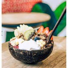 Bol en noix de coco organique de dessin animé du VIETNAM, DESIGN de noix de coco avec cuillère, laque de haute qualité, bols à salade de noix de coco, 1 pièce - Product Image 4