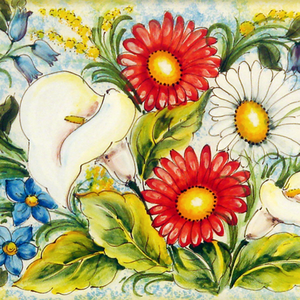 Bandeja de cerámica clásica rectangular, hecha a mano, para decoración de flores - Product Image 3
