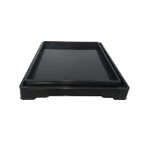 Plateau carré jetable en PP pour sushi, conteneur de stockage, procédé blister, noir KN-HDB40 412x412x60mm, pour aliments, vente en gros