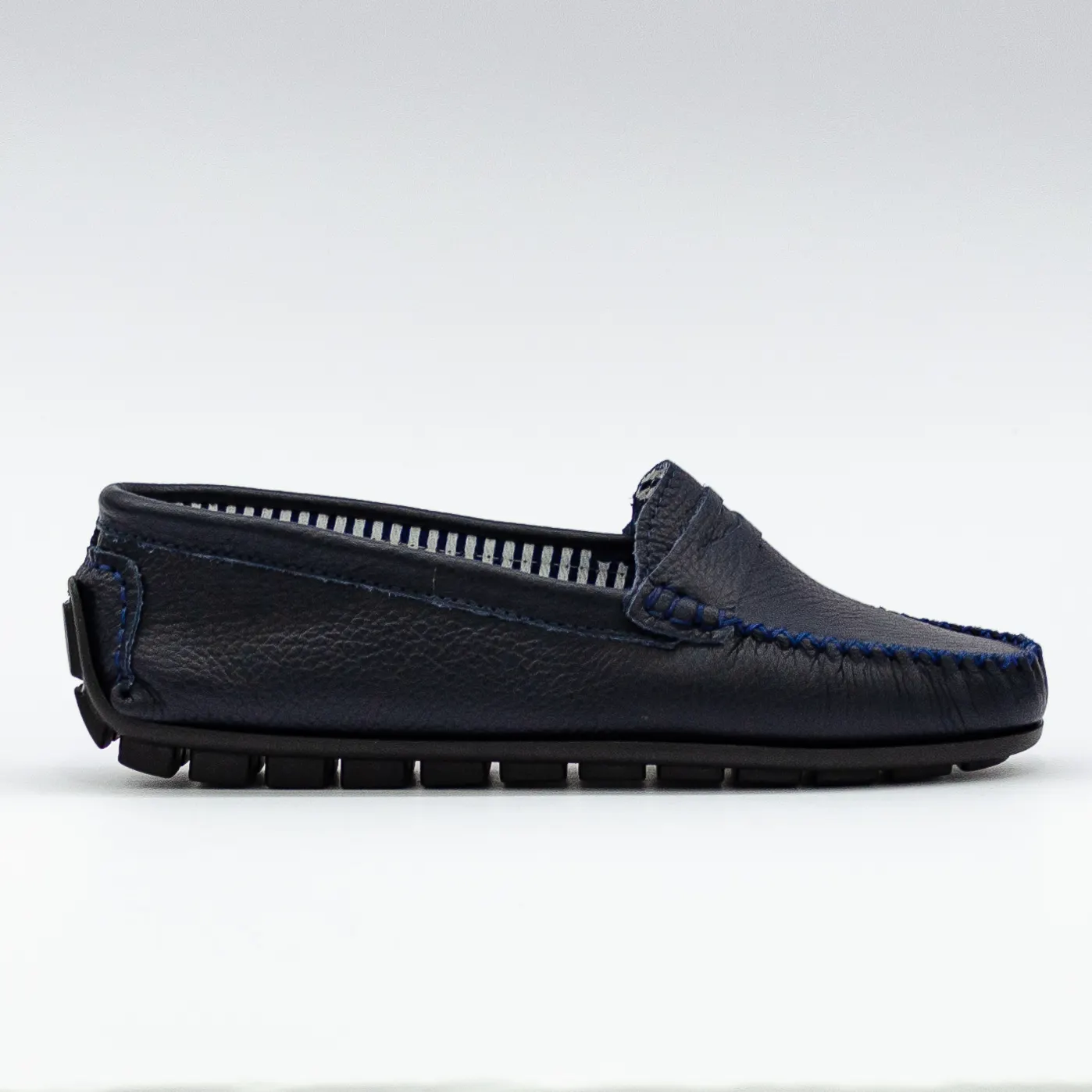 MOC10D TUMBLED NAVY LEATHER MOCCASIN DRIVING SHOES MADE IN ITALY. AVAILABLE IN ALL COLORS. MADE IN ITALY WITH GENUINE LEATHER