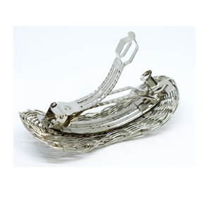 Accesorio para el cabello con cuentas tribales antiguas 2015, pinza para el cabello de bronce chapado en latón macizo con tono dorado geométrico antiguo texturizado, aspecto vintage - Product Image 6