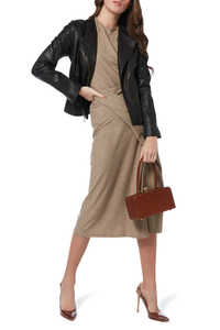 Veste à fermeture éclair unisexe, tenue décontractée, en peau d'agneau véritable, de couleur noir foncé, à la mode, disponible en blanc - Product Image 2