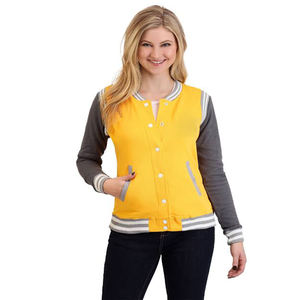 Chaqueta universitaria de mezcla de lana personalizada para mujer, abrigo de béisbol universitario transpirable, patrón de logotipo, botones, bolsillos, Letterman para invierno - Product Image 1