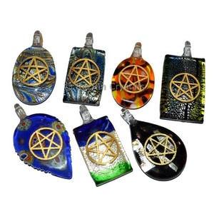 Get Online Pentagram Engraved Glass Pendant : Pentagram Engraved Glass Pendant For Sale - Product Image 1