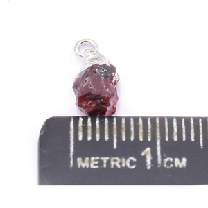 จี้เงินชุบรูปทรงหยาบประดับพลอยโกเมนพร้อมห่วงสำหรับทำเครื่องประดับ - Product Image 3