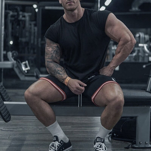 Camiseta de manga corta para culturismo, ropa informal de gimnasio de algodón, de secado rápido - Product Image 6