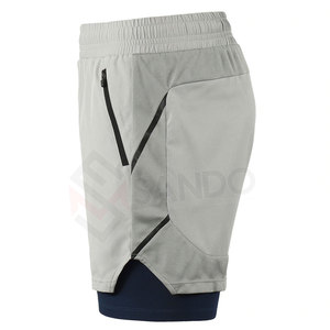 กางเกงขาสั้นกีฬาผู้ชายลำลองสำหรับออกกำลังกาย วิ่ง ฟิตเนส ผ้าแคนวาสลายเรียบ เอวยางยืดปานกลาง รับสกรีนโลโก้ แห้งเร็ว - Product Image 3