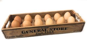 Caja de almacenamiento de madera para huevos, decoración rústica de granja para una decena - Product Image 2