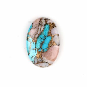 Top qualité naturel rose opale cuivre Turquoise 20x30mm lisse forme ovale Cabochon en gros pierre précieuse en vrac pour la fabrication de bijoux - Product Image 3