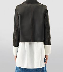 สีดำ100% หนังแกะปุ่มปิดผู้หญิงแจ็คเก็ตแฟชั่นสบายๆกับขนสุนัขจิ้งจอกในทุกสี - Product Image 2