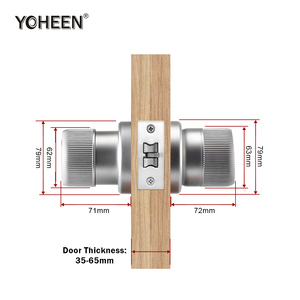 YOHEEN锌旋钮TTlock App Ble WiFi控制手柄门锁电子数字卡生物识别指纹智能锁 - Product Image 5