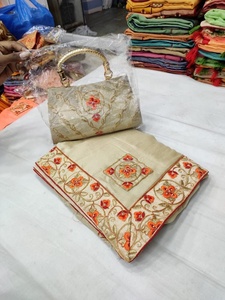 Indian <b>Designer</b> Partywear Saree With Blouse and <b>Designer</b> Matching Party Wear Beautiful Fancy Box Clutch Bag Purse Ethnic - Product Image 2