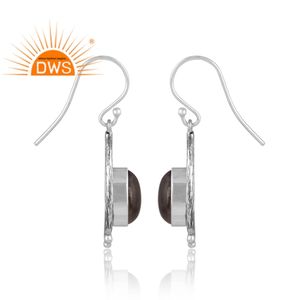 Doublet naturel en argent sterling 925 oxydé Apache or cristal pierres précieuses boucles d'oreilles fabricant de bijoux - Product Image 4