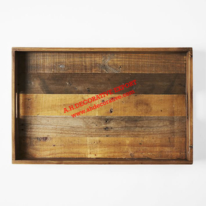 Haute qualité pour plateau de service en bois de mangue pour la décoration intérieure Qualité métal artisanat stockage en bois plateau d'aliments pour Table de mariage - Product Image 2