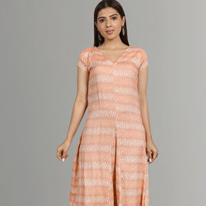 Vestido Maxi casual estampado ikat con colores vibrantes - Product Image 1
