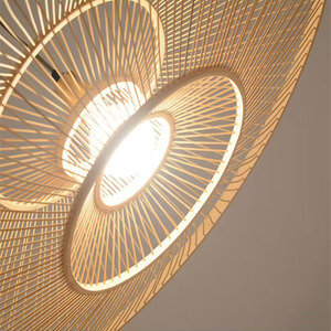 Pantalla colgante de bambú hecha a mano, luz colgante de tejido rústico de bambú, venta al por mayor en Vietnam - Product Image 5