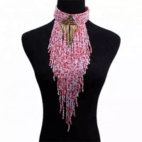 Collier Bohème Élégant Fait Main en Perles de Verre Rouge de Haute Qualité, Bijoux Hip Hop pour Femmes, Taille Personnalisée, Collection Bohème 2024