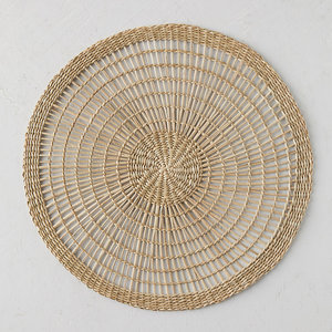 Tapis de Table rond jonc de mer côtier élégant tissage lâche Beige Jute matériel de papier de bambou Durable pour salle à manger Bar décor à la maison napperon - Product Image 4