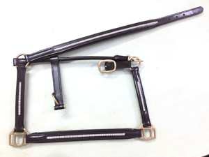 Luxe anglais selle cheval licou haute qualité Durable cristal clair chaîne à la mode Nylon cuir couronne nez joue - Product Image 6