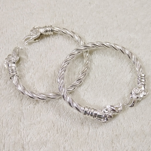Bague de bras Viking en argent massif pour hommes, anneau pour poignet, tête de loup - Product Image 2